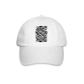 Zebra Muster schwarz - Baseballkappe - Weiß/Weiß - Vorne