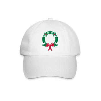 Kranz Weihnachten - Baseballkappe - Weiß/Weiß - Vorne
