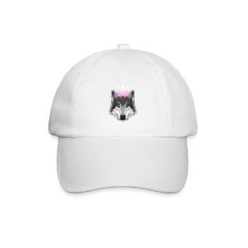 Krone POLYGON WOLF Husky Wölfe Rudel - Baseballkappe - Weiß/Weiß - Vorne