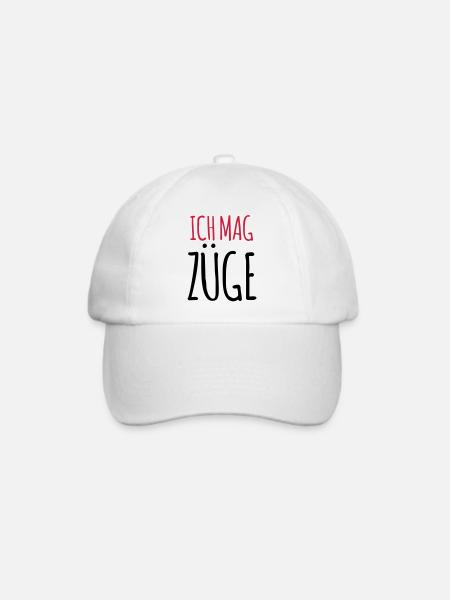 Lustiger Spruch Ich mag Züge Zugfahrer Geschenk - Baseballkappe - Weiß/Weiß