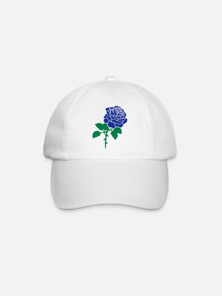 Blue rose - Baseballkappe - Weiß/Weiß