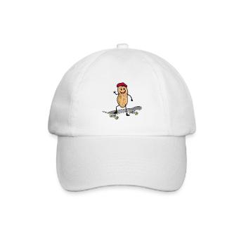 Skateboard Skater Sport Erdnuss Erdnüsse Nuss Kind - Baseballkappe - Weiß/Weiß - Vorne