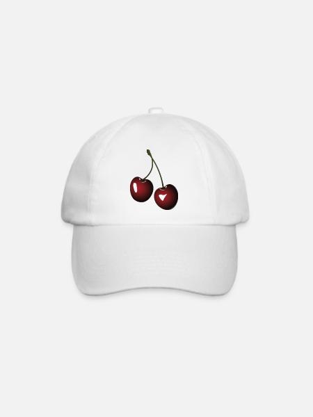 Kirsche Kirschen - Baseballkappe - Weiß/Weiß