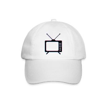 3d fernseher tv retro antenne bildschirm fernsehen - Baseballkappe - Weiß/Weiß - Vorne