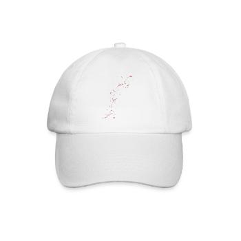Rote Linienblume Skizze - Baseballkappe - Weiß/Weiß - Vorne
