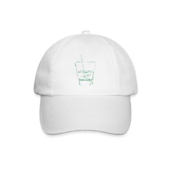 Grünes Glas mit Strohhalm Sketch - Baseballkappe - Weiß/Weiß - Vorne