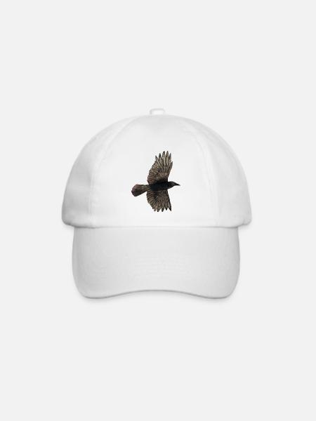 Fliegende Krähe - Baseballkappe - Weiß/Weiß