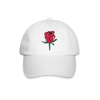 Rose Blume - Baseballkappe - Weiß/Weiß - Vorne