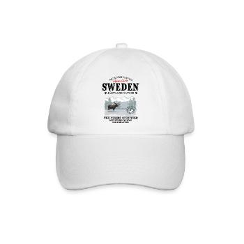 Sweden - Sverige - Schweden - Baseballkappe - Weiß/Weiß - Vorne