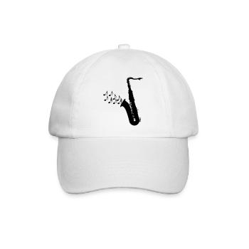 Saxofon - Baseballkappe - Weiß/Weiß - Vorne