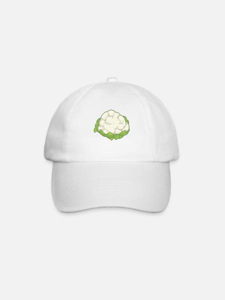 Blumenkohl Gemüse Speise Vegan - Baseballkappe - Weiß/Weiß