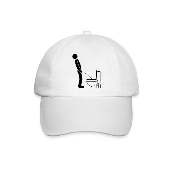 cool WC logo im stehen pinkeln pissen klo toilette - Baseballkappe - Weiß/Weiß - Vorne