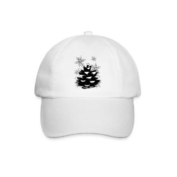 Natur Bäume Zapfen Xmas Weihnachten Naturfreund - Baseballkappe - Weiß/Weiß - Vorne