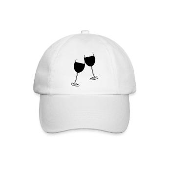 wein glas design - Baseballkappe - Weiß/Weiß - Vorne