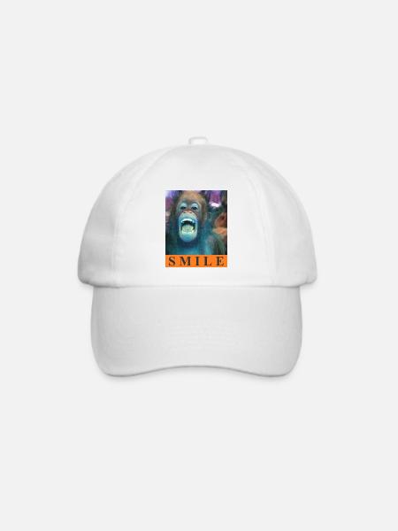 Monkey Smile Orang Utan Grafik - Baseballkappe - Weiß/Weiß