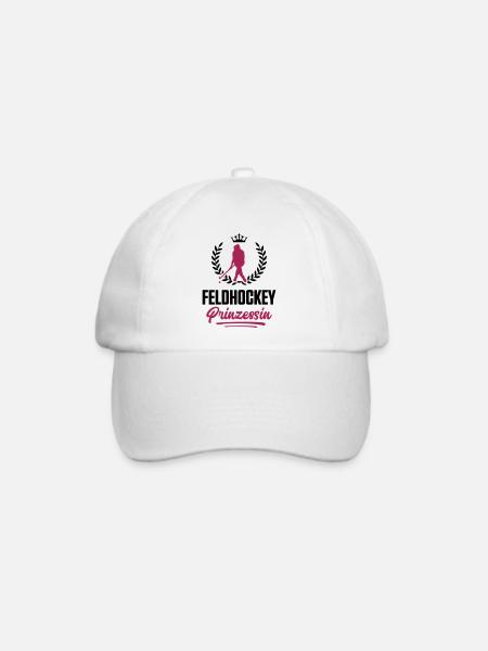 feldhockey silhouette prinzessin - Baseballkappe - Weiß/Weiß