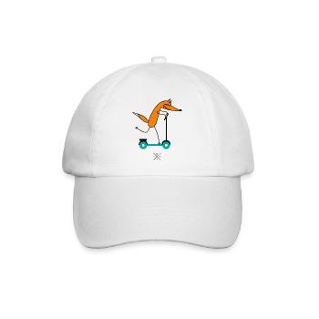 Fuchs fährt Roller - Baseballkappe - Weiß/Weiß - Vorne