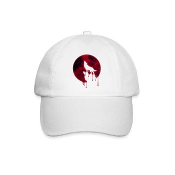 Blut Mond Heulender Wolf - Baseballkappe - Weiß/Weiß - Vorne