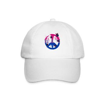 Bisexueller Schmetterlingsfrieden - Baseballkappe - Weiß/Weiß - Vorne