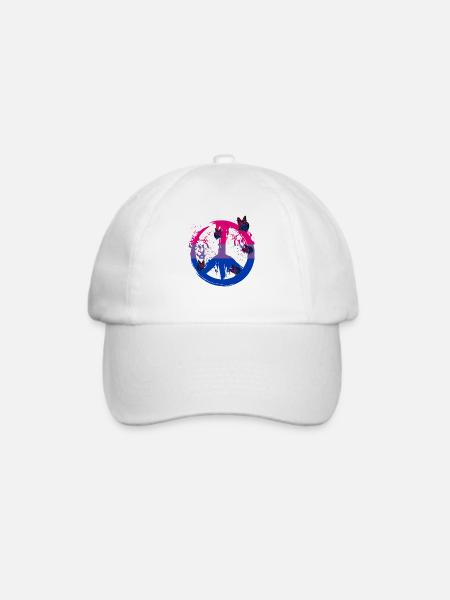 Bisexueller Schmetterlingsfrieden - Baseballkappe - Weiß/Weiß