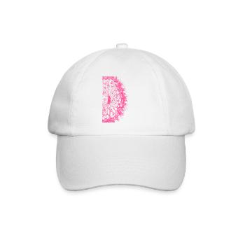 Pusteblume - Linie / pink - Baseballkappe - Weiß/Weiß - Vorne