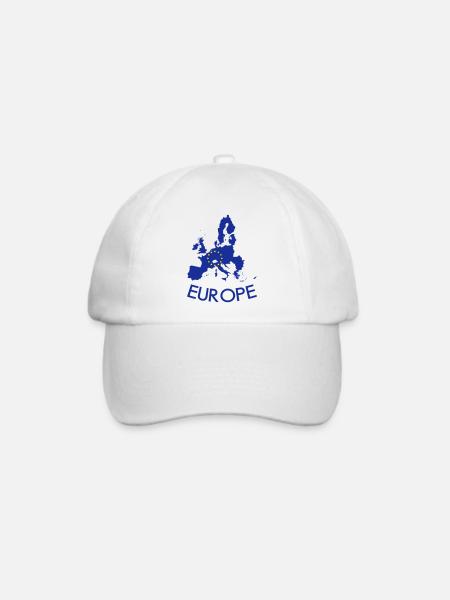 Europa - Baseballkappe - Weiß/Weiß
