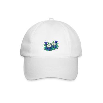 Berge Tirol Edelweiss Enzian Natur Flora Pflanzen - Baseballkappe - Weiß/Weiß - Vorne
