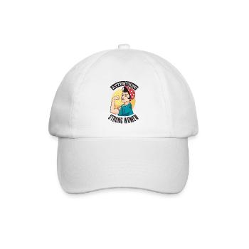 ATTENTION STRONG WOMEN Powerfrauen Frauenpower - Baseballkappe - Weiß/Weiß - Vorne