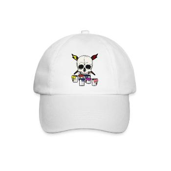 Totenkopf Künstler Maler Berufe Job Pinsel - Baseballkappe - Weiß/Weiß - Vorne