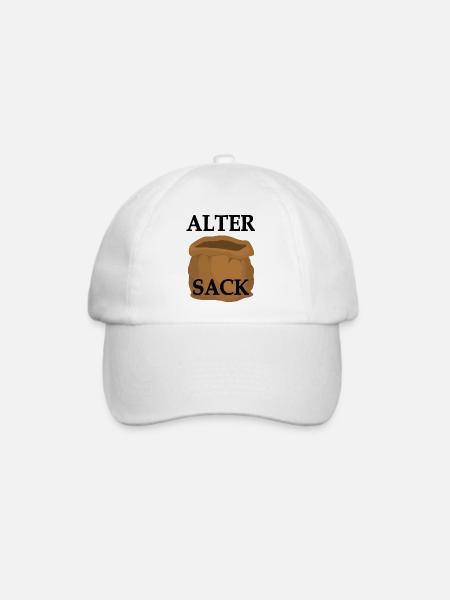 Alter Sack - Version 1 - Happy Birthday - Baseballkappe - Weiß/Weiß