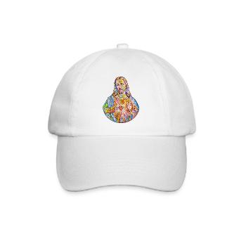 Ich liebe Jesus Christus Kirchenfenster * Jesu - Baseballkappe - Weiß/Weiß - Vorne