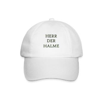 Herr der Halme Gartenarbeit Rasen Rasenfreak Mähen - Baseballkappe - Weiß/Weiß - Vorne