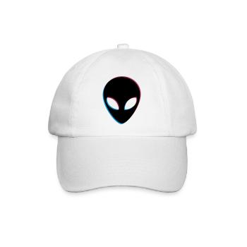 Alien 3D Effekt - Baseballkappe - Weiß/Weiß - Vorne