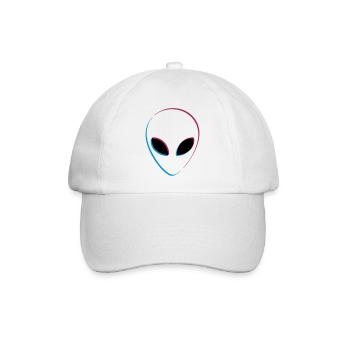 3D Effekt Alien - Baseballkappe - Weiß/Weiß - Vorne