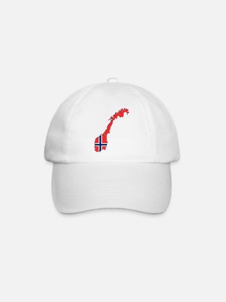 Norwegen - Baseballkappe - Weiß/Weiß