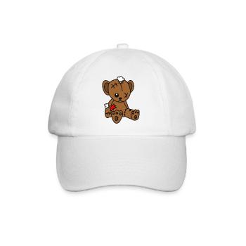 Teddybär Kaputt - Baseballkappe - Weiß/Weiß - Vorne