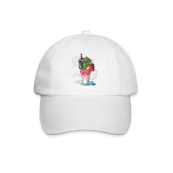 Pfau - Baseballkappe - Weiß/Weiß - Vorne