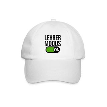 Lehrer Modus (schwarz) - Baseballkappe - Weiß/Weiß - Vorne