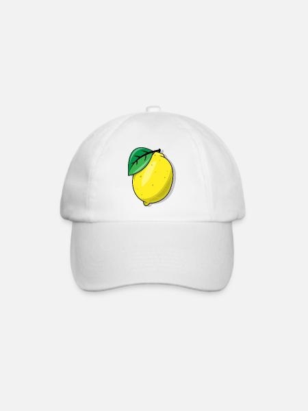 Zitrone - Baseballkappe - Weiß/Weiß