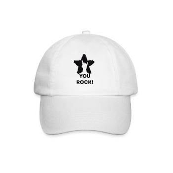 you rock! /du rockst/ Metal /Musik/Passion - Baseballkappe - Weiß/Weiß - Vorne