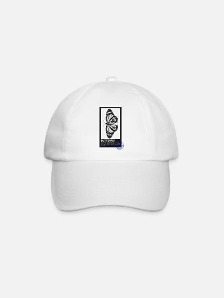 Schmetterling Briefmarke - Baseballkappe - Weiß/Weiß