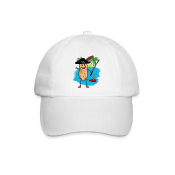 Erdnuss Freibeuter Pirat Fantasy Kinder Piraten - Baseballkappe - Weiß/Weiß - Vorne