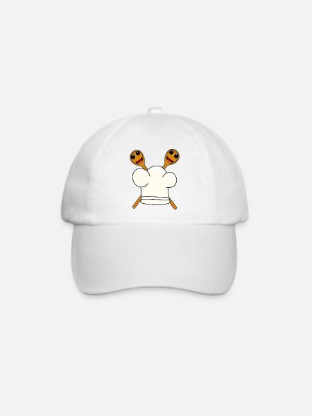 Koch Kochmütze Kochlöffel - Baseballkappe - Weiß/Weiß