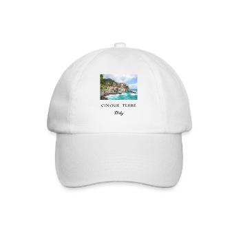 Cinque Terre - Italy - Baseballkappe - Weiß/Weiß - Vorne