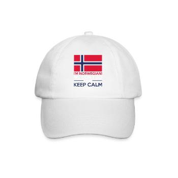 I'm norwegian We don't do that keep calm thing - Baseballkappe - Weiß/Weiß - Vorne