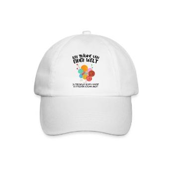 Wolle stricken Hobby Handarbeit Geschenk - Baseballkappe - Weiß/Weiß - Vorne