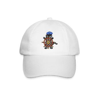 Steuerrad Seefahrt Nautik Küste Schiff Reise - Baseballkappe - Weiß/Weiß - Vorne
