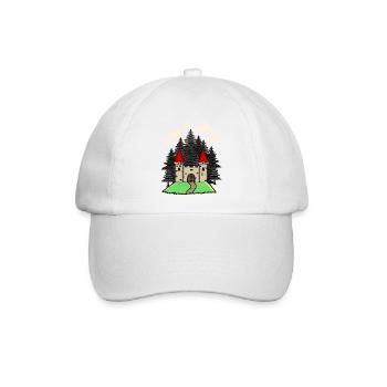 Burg Festung Mittelalter Ritter Natur Fantasy - Baseballkappe - Weiß/Weiß - Vorne
