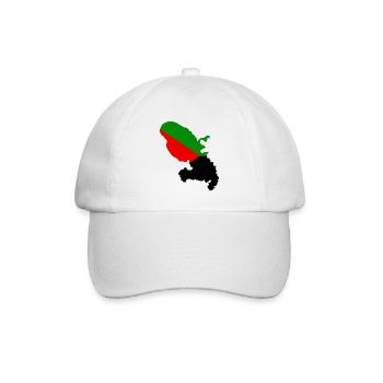 Karte von Martinique Rot, Grün, Schwarz – 972 - Baseballkappe - Weiß/Weiß - Vorne