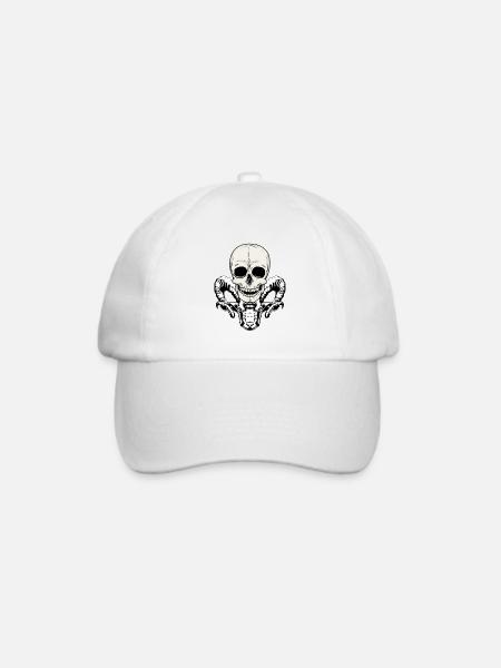 Horror Teufel Satan Dämon Totenkopf Halloween - Baseballkappe - Weiß/Weiß